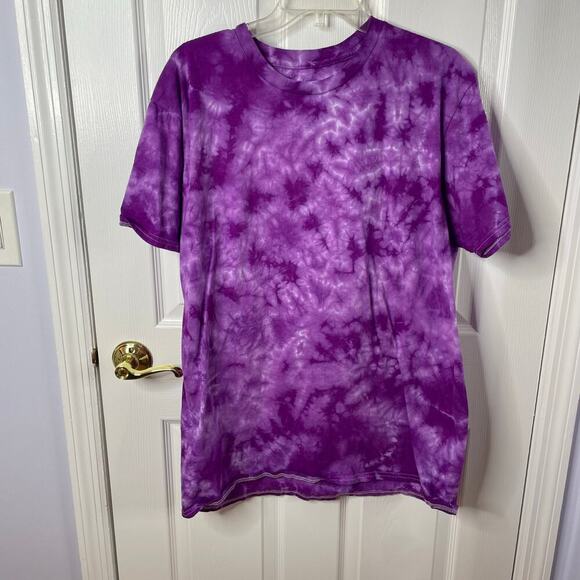 handmade tie dyed unisex tshirt XL purple ice frost pattern - Picture 2 of 6